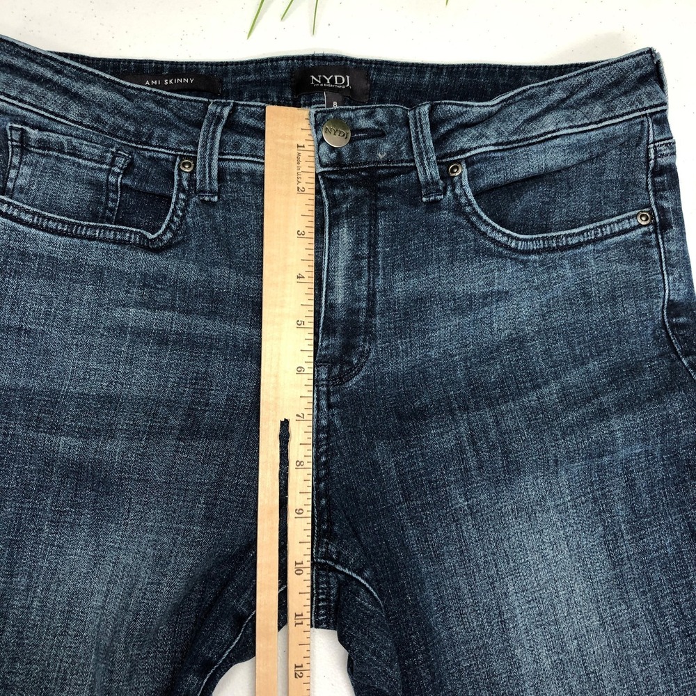 NYDJ Ami Skinny Jeans Womens 8 Blue Medium Wash Mid Rise Stretch Denim Pants Day - Picture 9 of 14